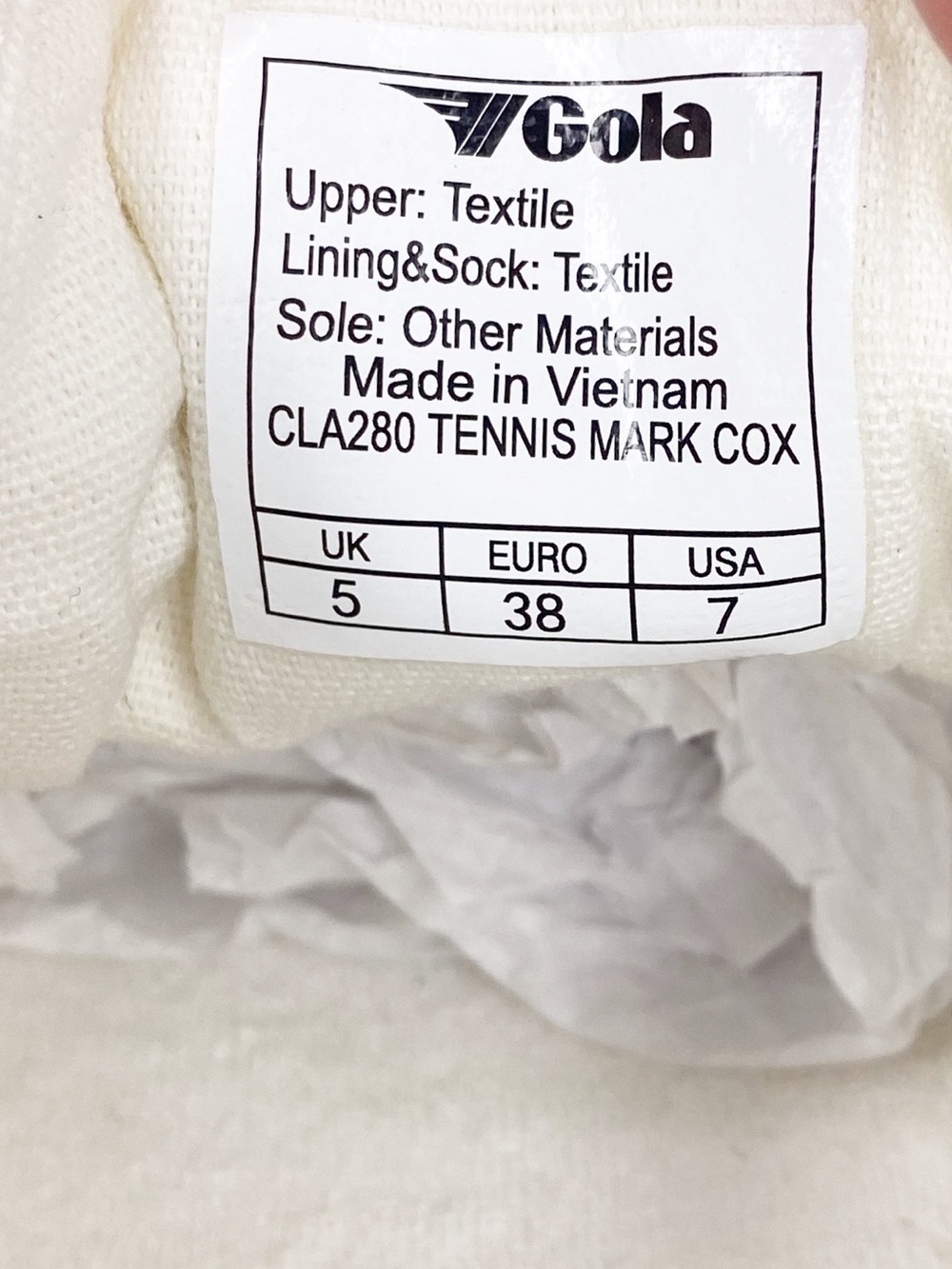 Gola Tennis Mark Cox Canvas Sneaker Off White Hot Coral Size 7 - Picture 9 of 9